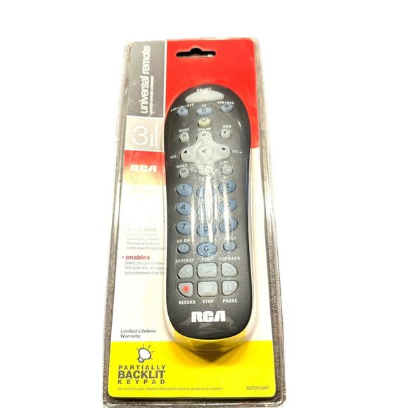 NEW RCA UNIVERSAL REMOTE CONTROL 3 Devices RCR312WR Backlit Keypad Date 1246EW - Picture 2 of 9